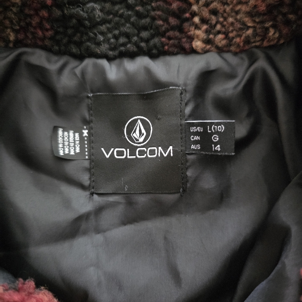 Volcom Silent Sherpa Jacket, Women's Size Large, EUC - Multicolor Plaid - Picture 6 of 10